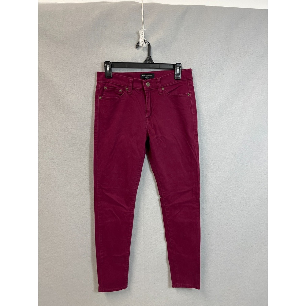 Banana Republic Jeans Womens 27/4 Red Denim Cotton Stretch Skinny Fit Outdoor